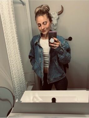 Jordache Quilted Sleeve Denim Jacket - Blue